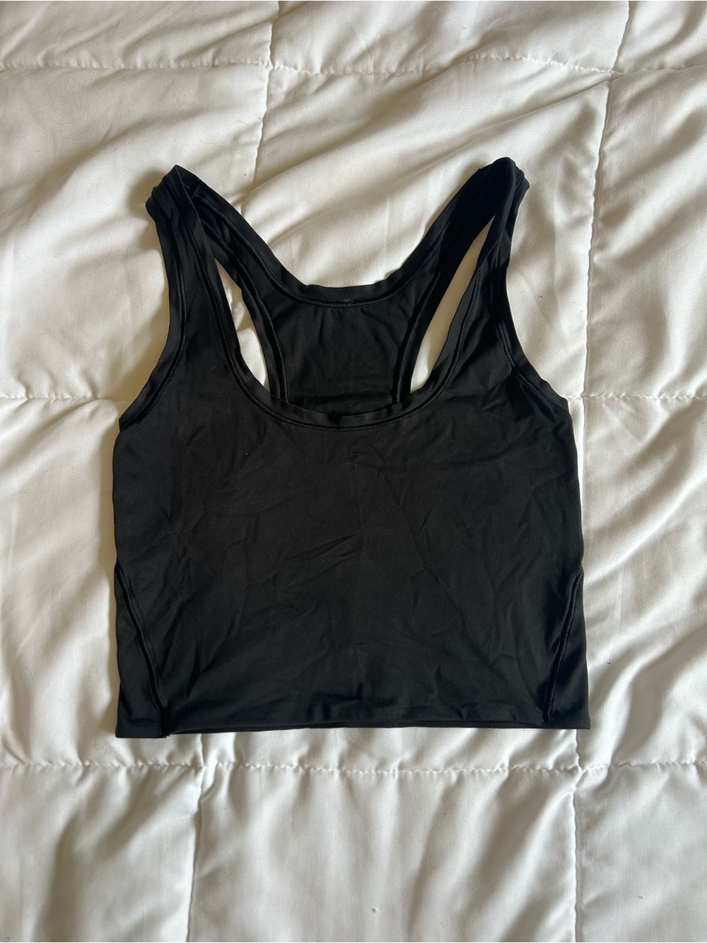 Black Racerback Crop Tank Top - Lululemon
